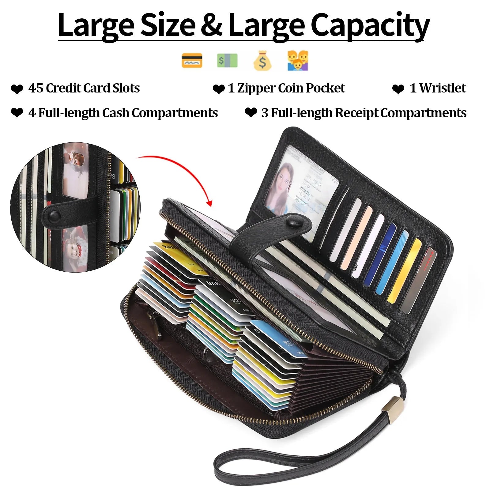 Women's expanding card holder wallet in light brown showing multiple card slots and passport sleeve