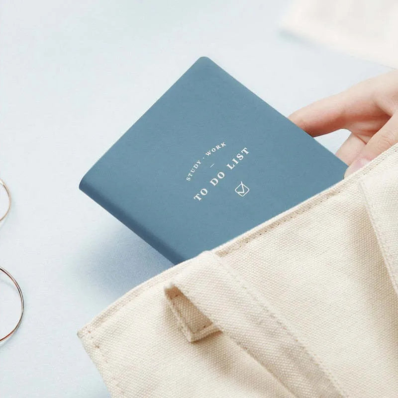 Simple style portable todo list notebook with PU cover in macaron colours and 96 sheets of eye protection paper