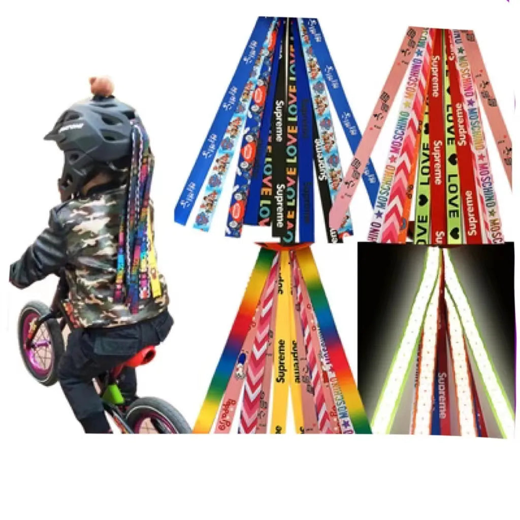Children's helmet streamer in multiple colours for roller skating and skiing decoration