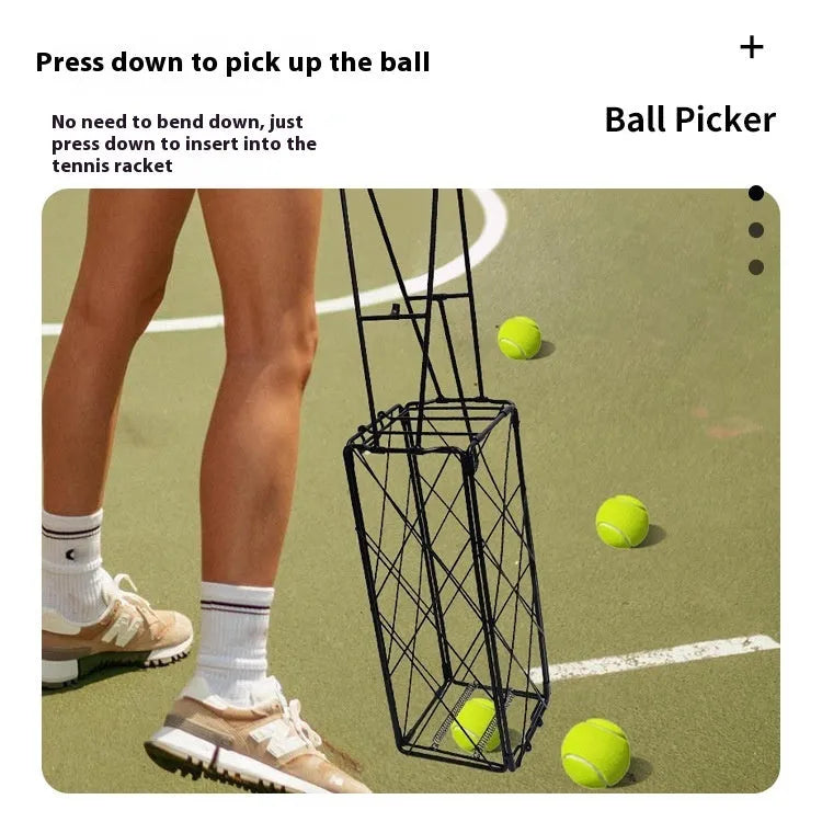 Black iron ball picker for tennis and table tennis, specification 40.5 by 8