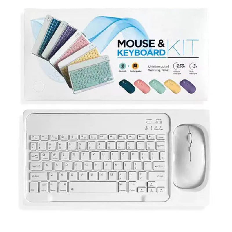 10-inch Bluetooth keyboard and mouse set in black colour with USB linker and battery