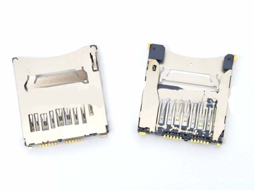 Alloy camera memory card slot replacement part showing high-foot and low-foot colour options