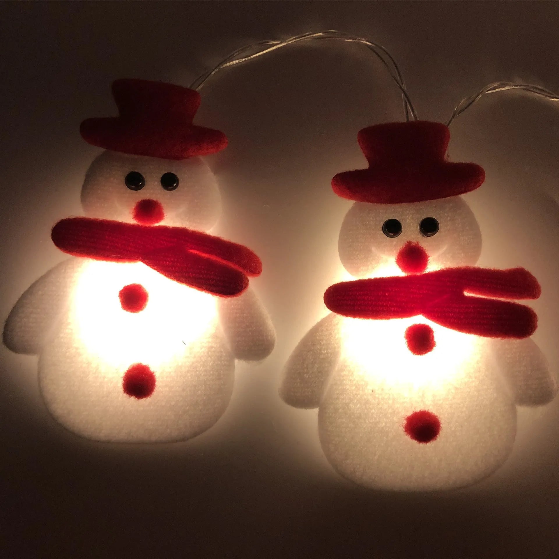 Snowman LED Christmas string lights garland with warm white bulbs in 1.65m or 3m lengths