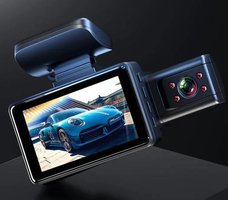 Front car driving recorder with 3.0-inch screen and infrared night vision for parking surveillance