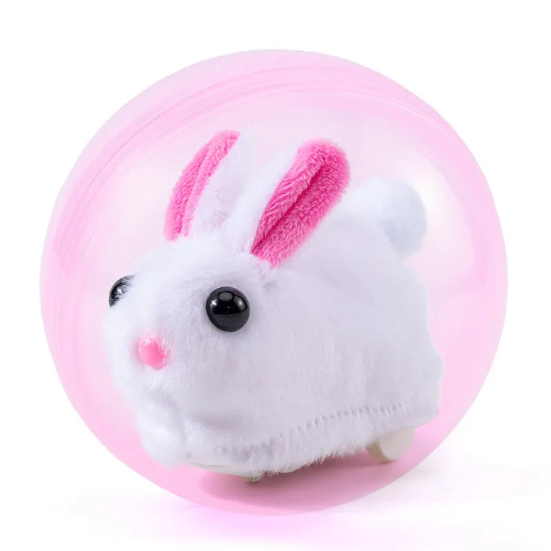 Universal hamster rolling ball toy with plush shell in beige hamster design