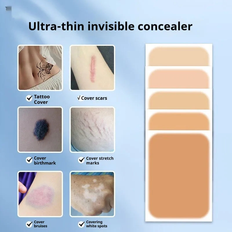 Close-up of a long, narrow concealer brush for tattoo and birthmark coverage makeup.