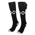 Smart app controlled heated socks with USB charging cable and battery pack