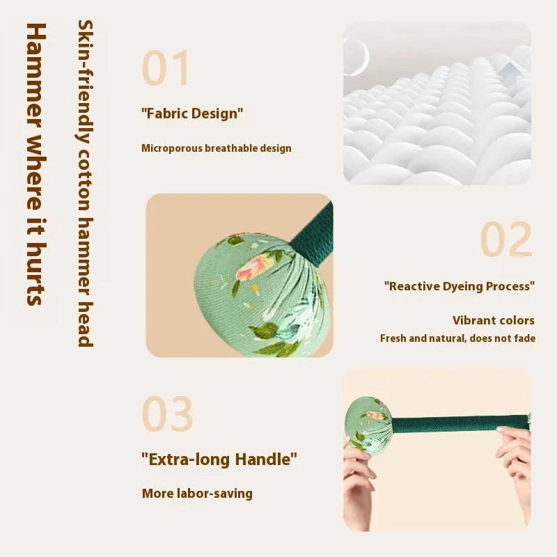 Green argy wormwood handheld massage hammer for neck and shoulder percussion therapy