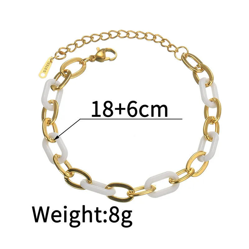 Women's stainless steel resin bracelet with double-layered loving heart design and electroplated finish