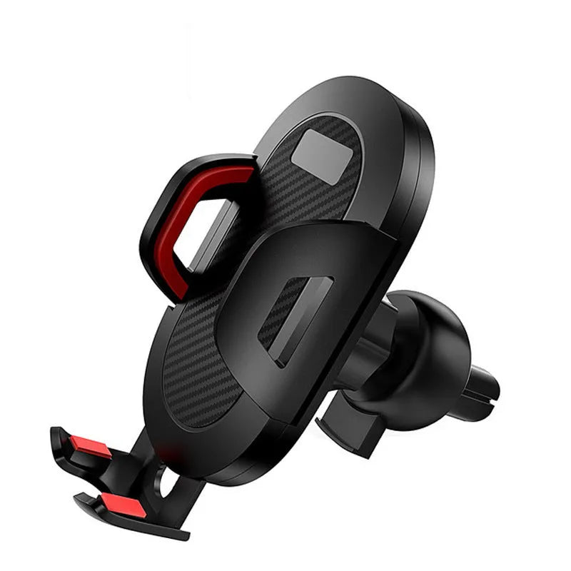 Auto lock car phone holder mounted on vehicle air vent holding mobile phone