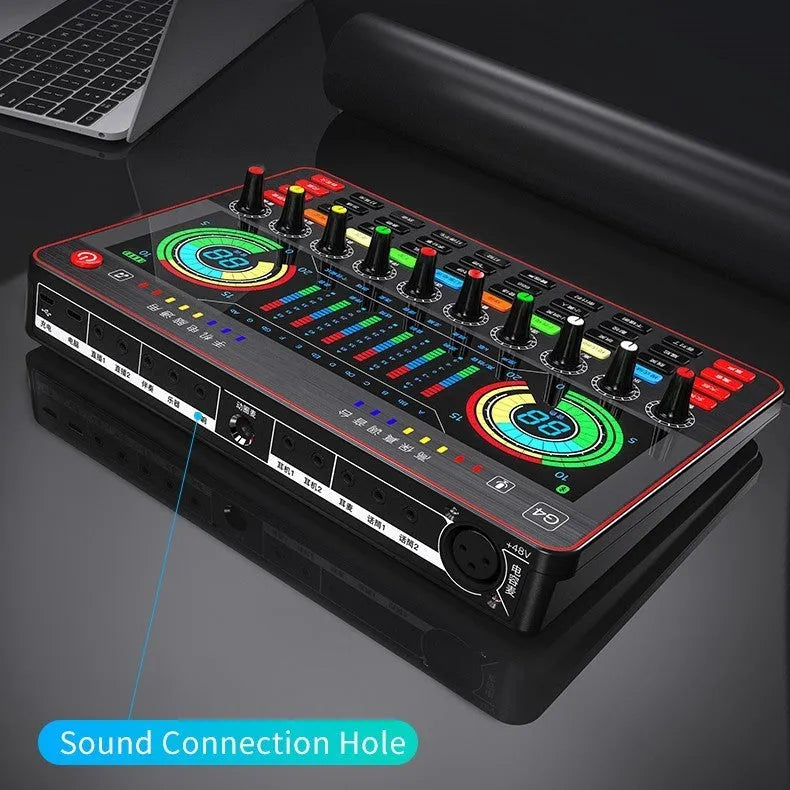 Singing Professional G4 sound card set with LCD display, 10 tuning knobs, and included microphone