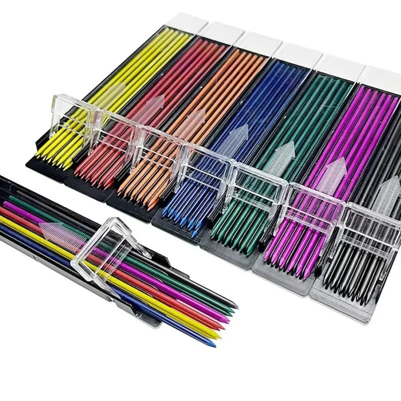Box of 12 mechanical pencil leads in rainbow colours for 0.5mm pencils