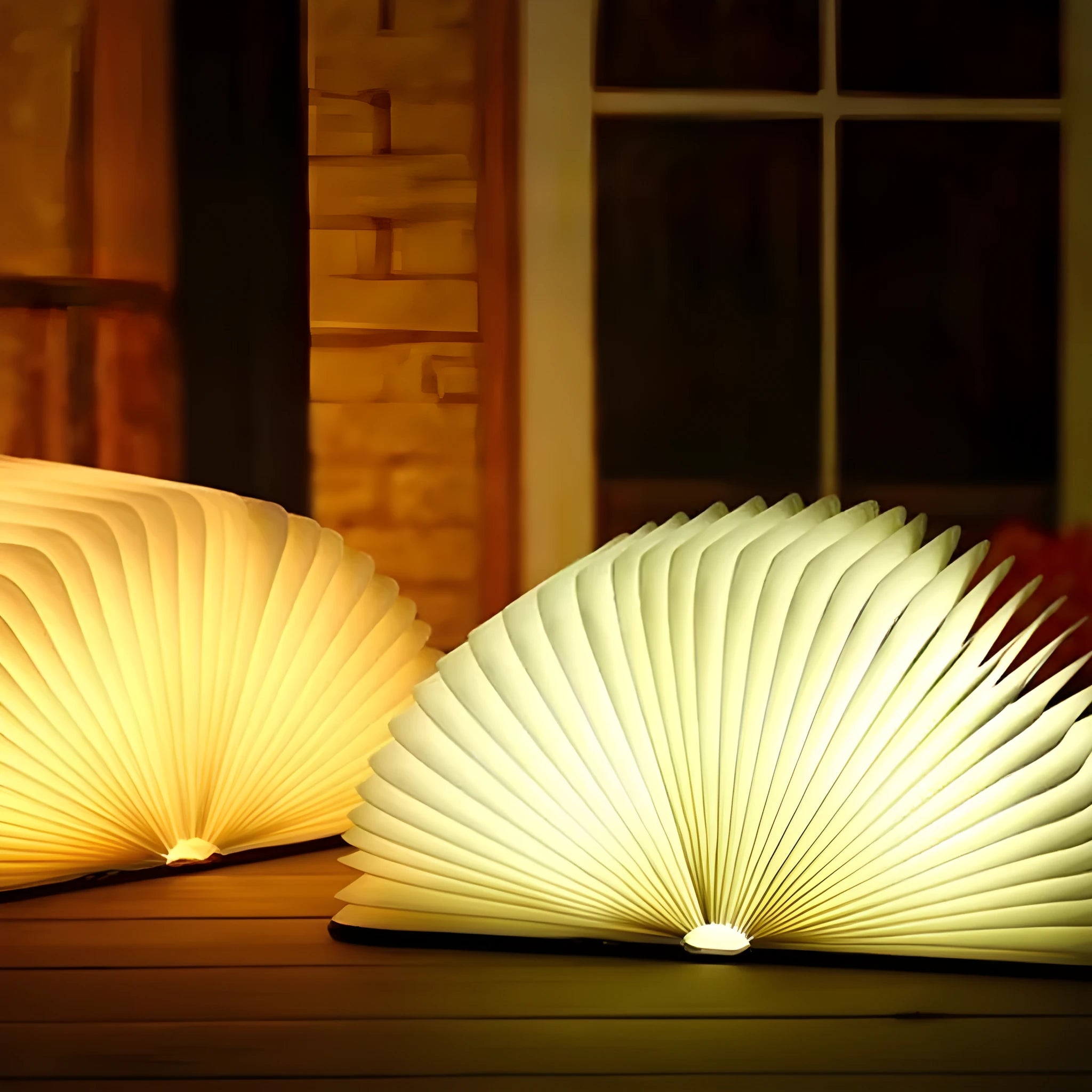 Modern wooden boy-shaped LED night light in one of three colours: black, red, or white.