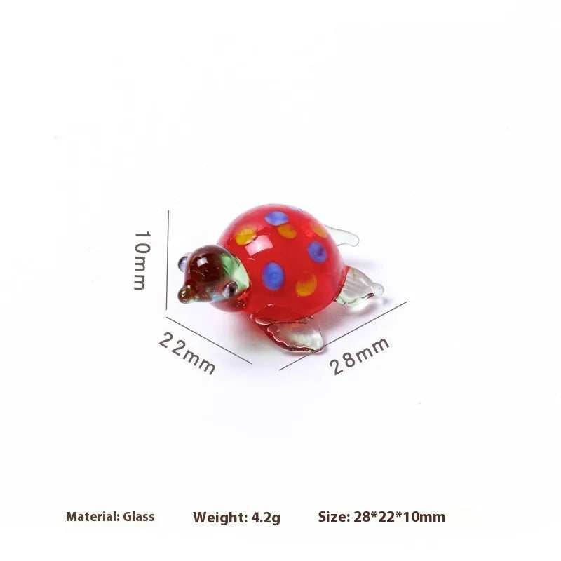 Glass geometric turtle ornament in blue head and blue shell colour, modern simplicity style for home decoration