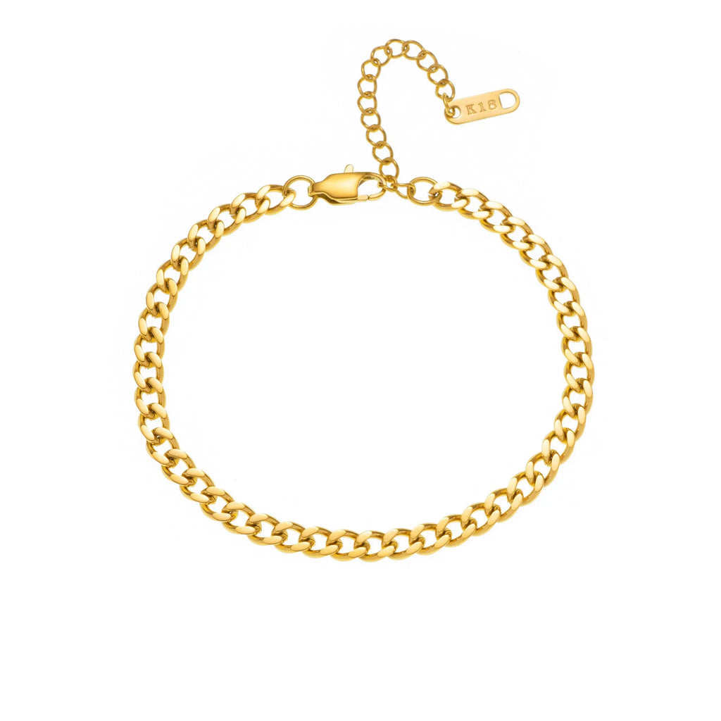 Titanium steel necklace with 40.5cm chain and electroplated gold charms showing numbers and letters for personalisation