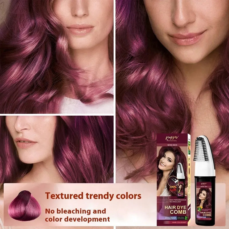 Black Wine Red Brown Easy Coloring Comb hair dye with 200ml bottle and comb applicator for even colour distribution