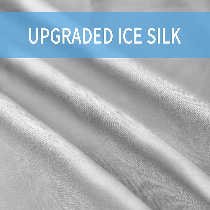 U-shaped pregnancy pillow in light blue with ice silk fabric, showing full 130cm length