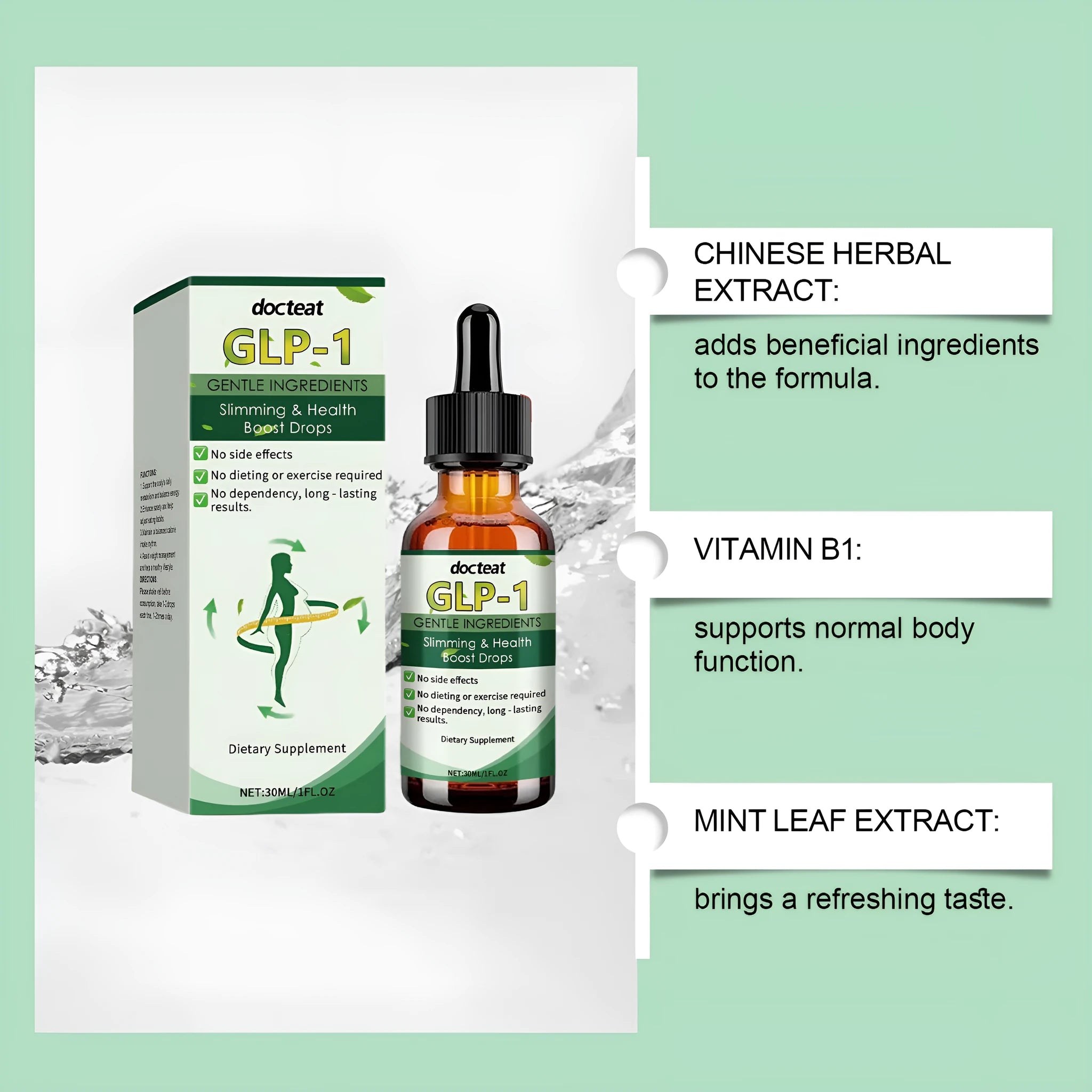 30ml Management Drops Multiple Plant Extraction liquid supplement bottle