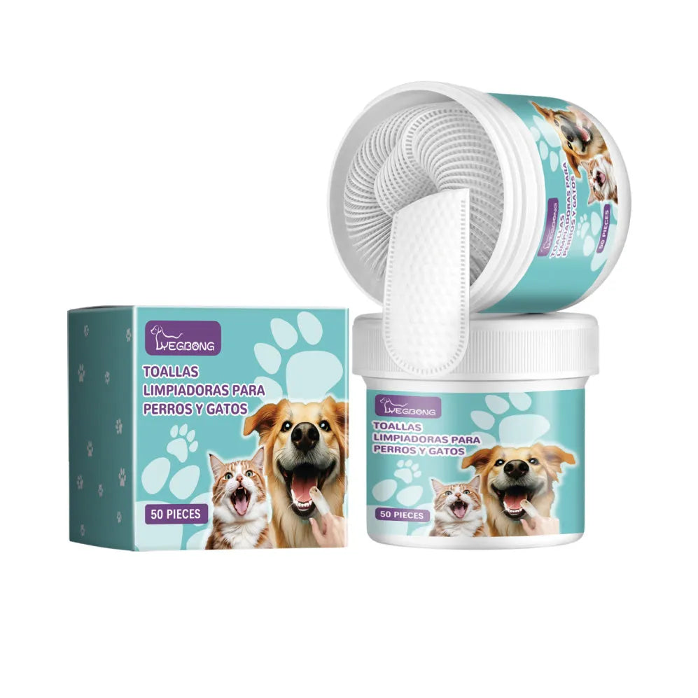 Dog cleaning finger muffs for tartar removal, 7.6cm by 8.8cm, with natural extracts
