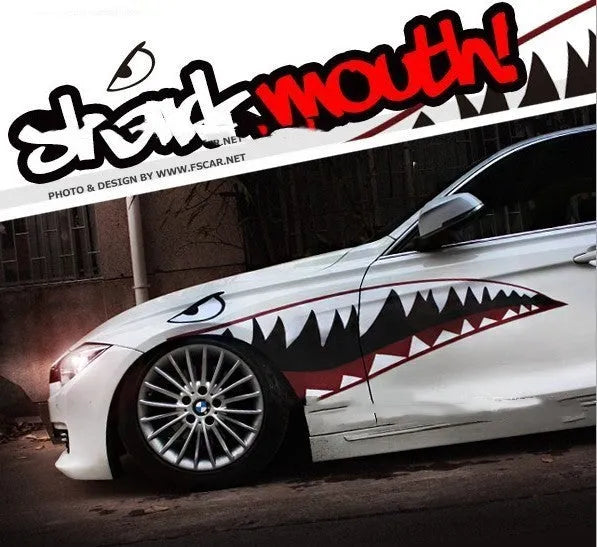 Shark Series PVC body sticker measuring 150cm with strong adhesive backing for outdoor application