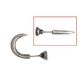 S925 sterling silver nail earrings with ear hook, showing straight and curved nail designs in punk style