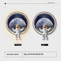 Spaceman-themed canvas wall painting for children's rooms, available with optional integrated USB LED bedside lighting.
