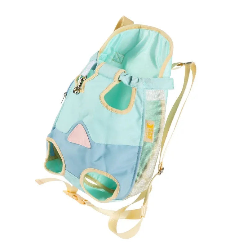 Soft non-woven polyester canvas pet backpack for cats available in three sizes and colours