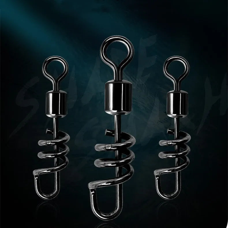 8-shaped fishing swivel connector in copper or stainless steel, showing seven size options for tackle