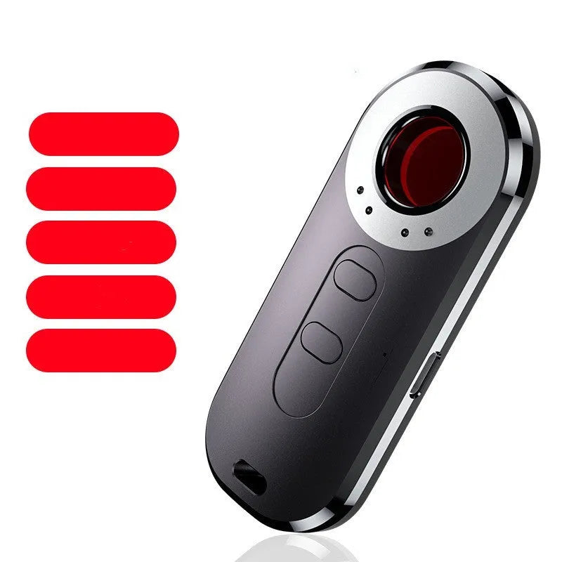 Compact black infrared detector for anti-surveillance with USB port.