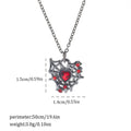 Electroplated gothic necklace with spider bat pendant on adjustable 45-50cm chain, showing intricate zinc alloy detailing