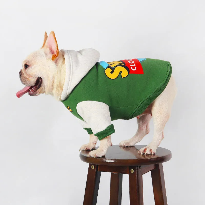 Green cotton dog jacket for autumn and winter wear in sizes L, XL, 2XL, 3XL and 4XL