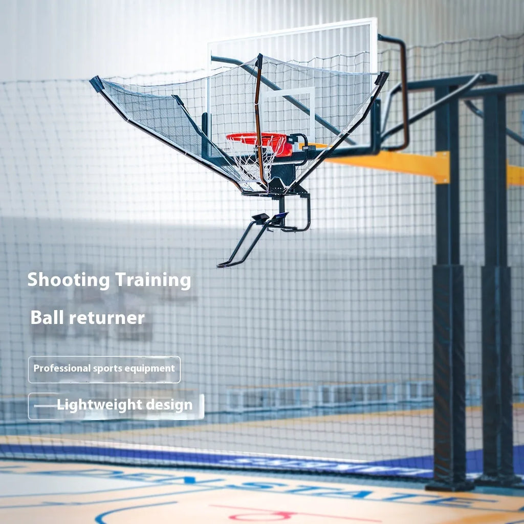 Basketball training ball return with cowhide and iron construction, hanging for portable shooting practice