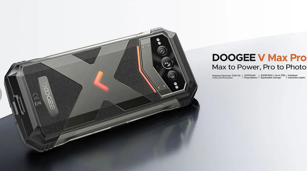 VMAX PRO mobile phone in black and grey colour options with charger and manual