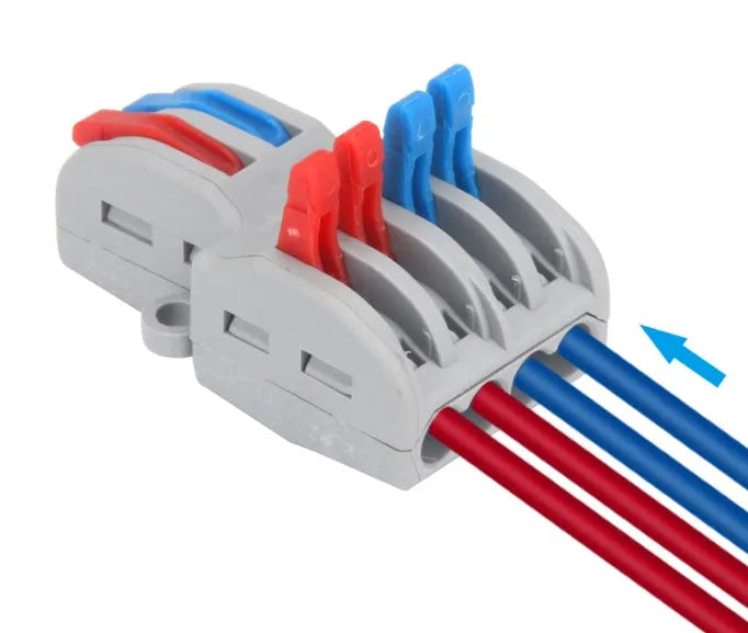 Quick wire connector with fire insulation shell and brass guides for electrical connections
