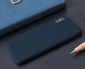 Frosted matte soft-shell iPhone case in multiple colours, shown fitting an iPhone.