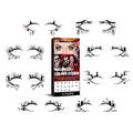 Bat spider decorative eyeliner stickers pack with 8 pairs of temporary tattoo transfers