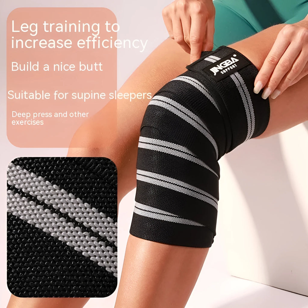 Adult adjustable knee pad for weightlifting and cycling in blue, gray, red, or yellow colour