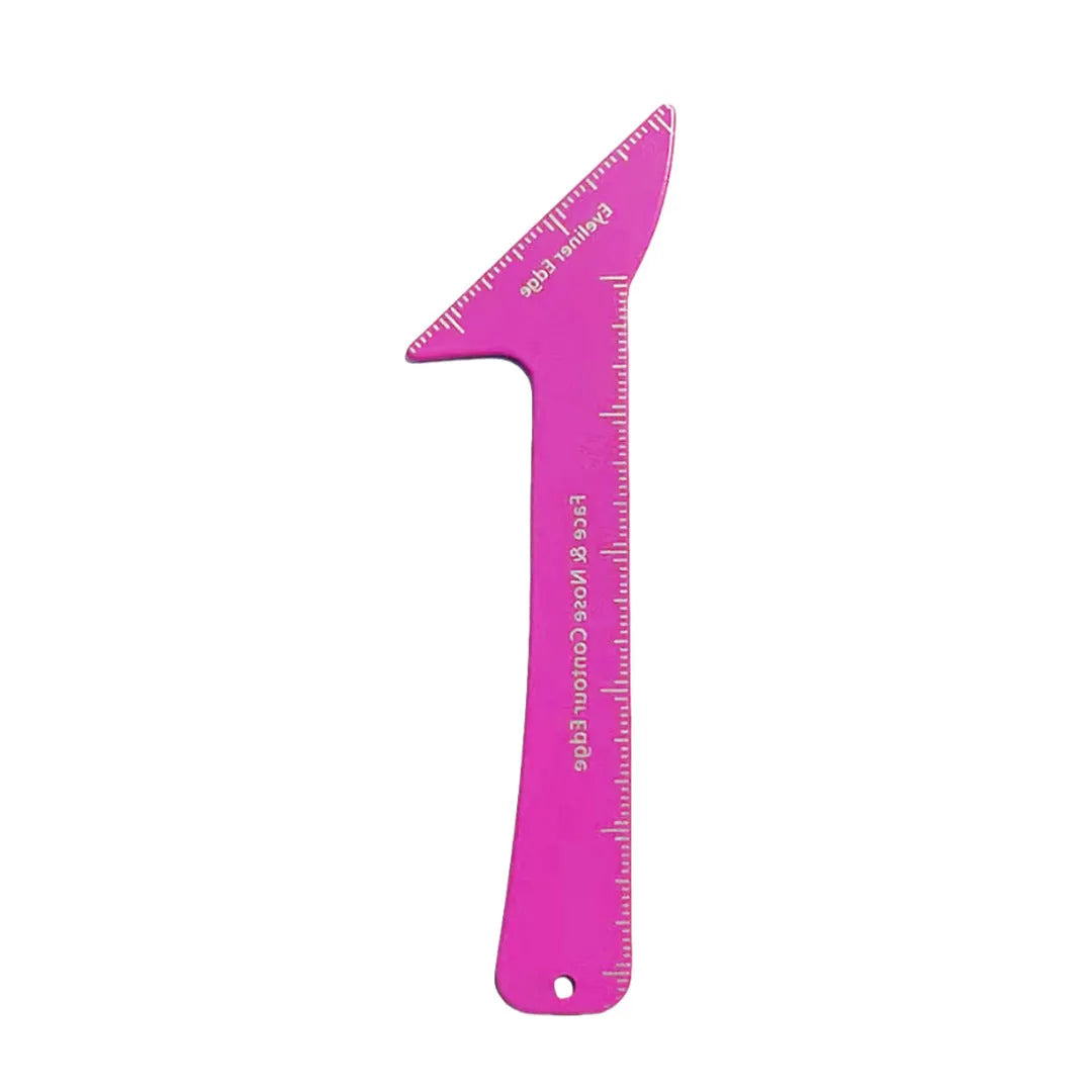 3-in-1 eyeliner stencils tool for hooded eyes, showing winged eyeliner, eyebrow, and face contour templates