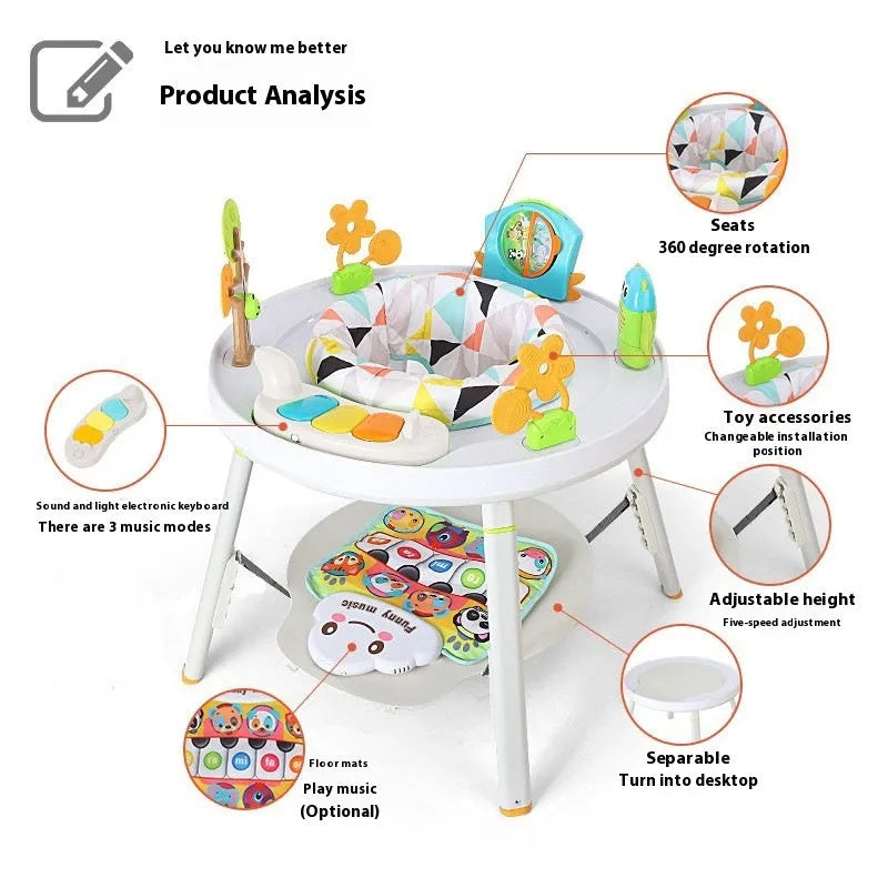 Baby bouncing chair with interactive developmental toys in Yaya duck design