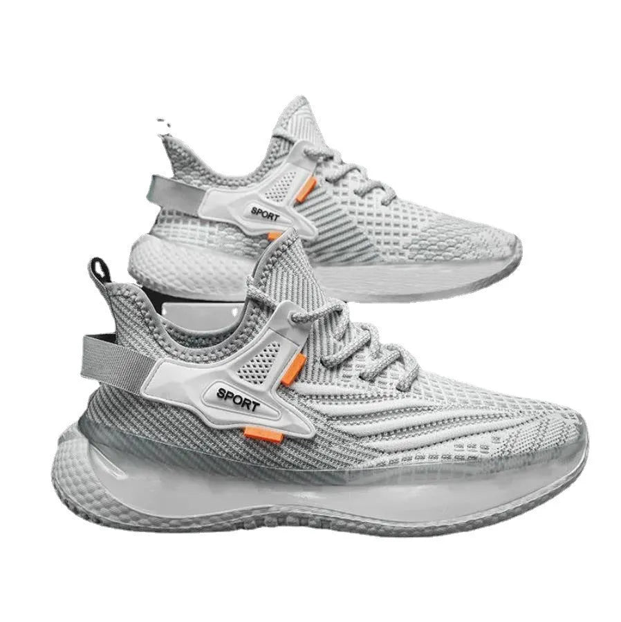 Men's casual sneakers with woven mesh upper and flat rubber soles in multiple colour options
