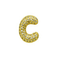 Retro copper letter bracelet with zircon inlay showing gold finish and letter A pendant