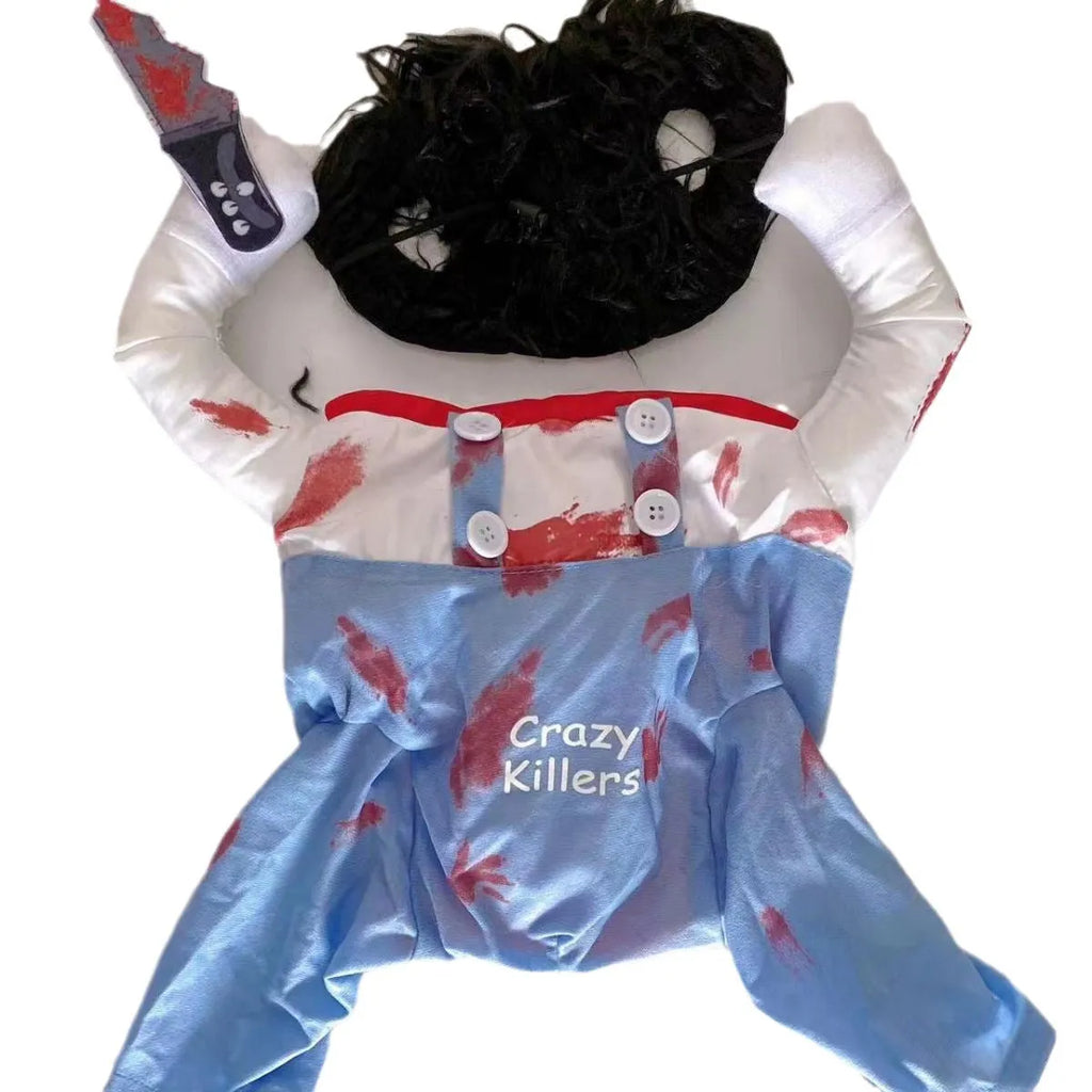 Pet costume bloody doll design polyester whole clothes for Halloween and Christmas