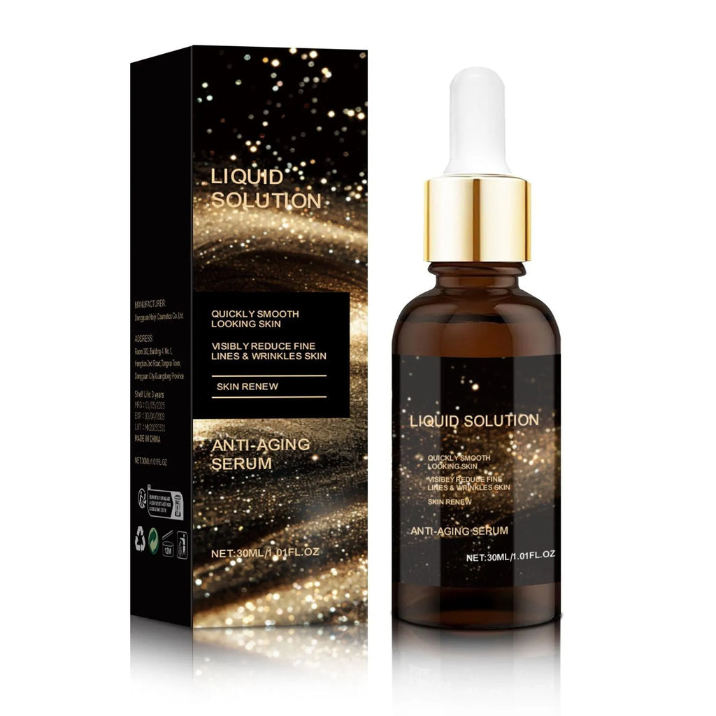 30ml facial moisturising solution bottle with 9cm height, containing glycerin and hyaluronic acid for delicate skin care