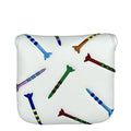 Black golf putter protective sleeve with rocket pattern design for square putter heads