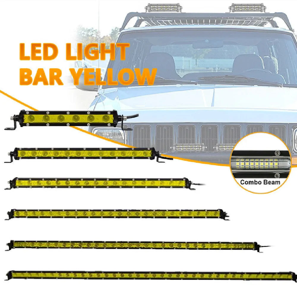 25-inch single row LED car light bar with aluminium alloy housing and mounting brackets