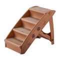 Foldable plastic ladder with non-slip steps for small dogs and cats to climb onto sofas