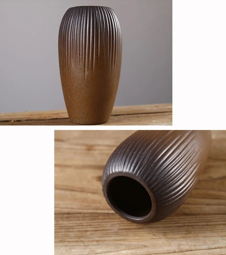 Small glazed pottery vase in Japanese miscellaneous style, ornament format, colours A to F available
