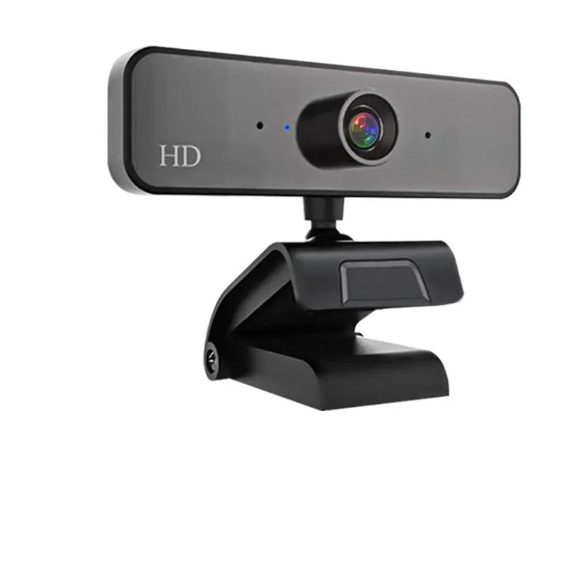 Black 1080P HD USB video camera with built-in microphone and manual focusing, 1920x1080 resolution