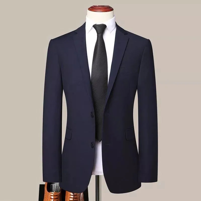 Men's Korean style slim fit three-piece suit set in business formal style