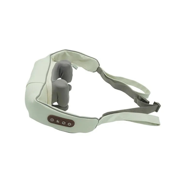 Blue rechargeable foldable electric neck and back massager with multiple modes